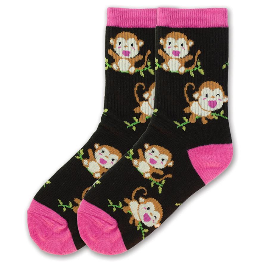 Monkey Socks Children's Crew Sock Black