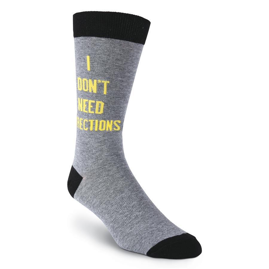 I Don't Need Directions Socks Men’s Crew Sock Grey