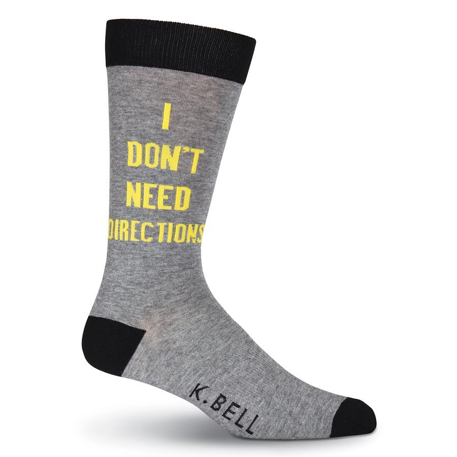 I Don&#39;t Need Directions Socks Men’s Crew Sock Grey