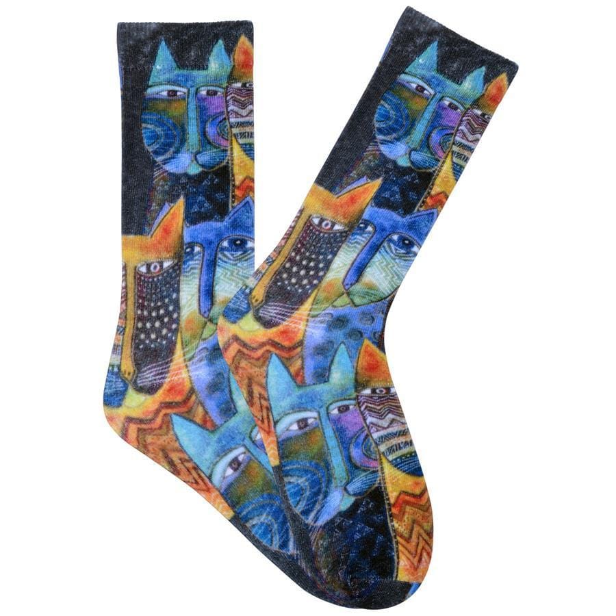 Primitive Cats Socks Men’s Crew Sock Blue