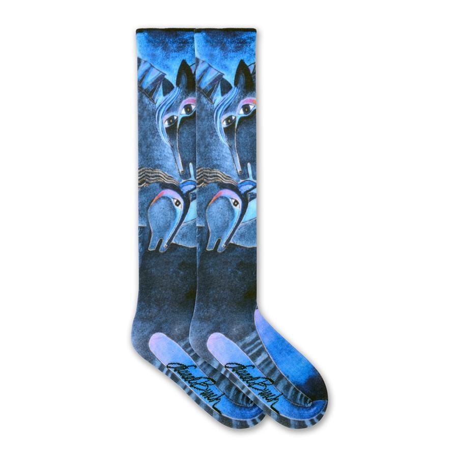 Indigo Horses 360 Socks Women's Knee High Sock Blue