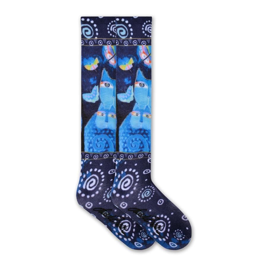 Indigo Cats 360 Socks Women's Knee High Sock Blue