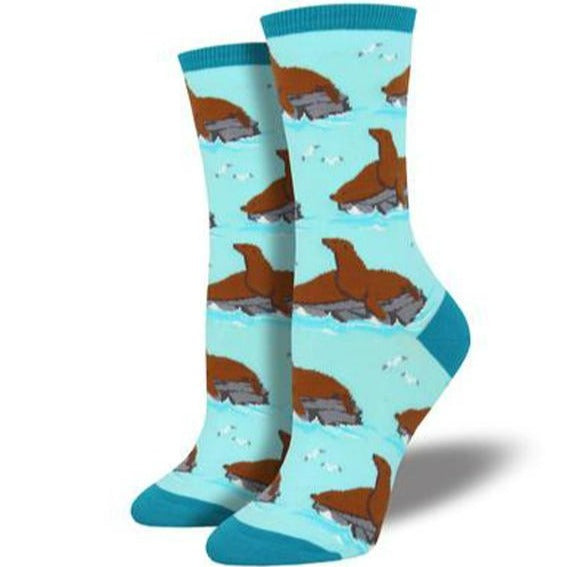 Lion Around Socks Women's Crew Sock Women's / Teal