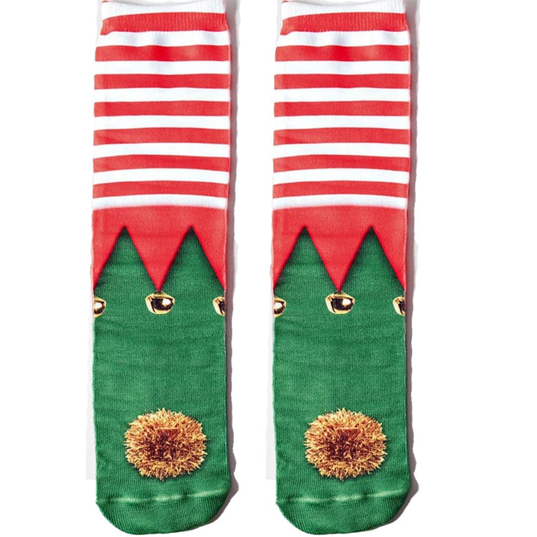 Christmas Elf Socks  Unisex Crew Sock Green