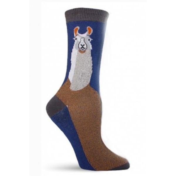 LLama Socks Women's Crew Sock blue