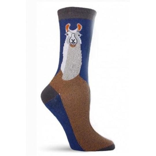 LLama Socks Women's Crew Sock blue