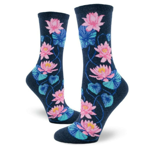 Lotus Women's Crew Socks Blue