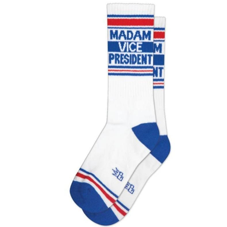 Madam Vice President Unisex Gym Sock White