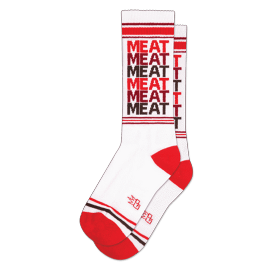 Meat Unisex Crew Sock White