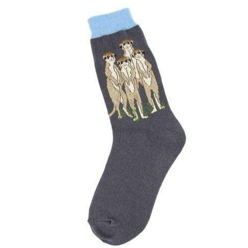 Meerkats Socks Women's Crew Sock gray