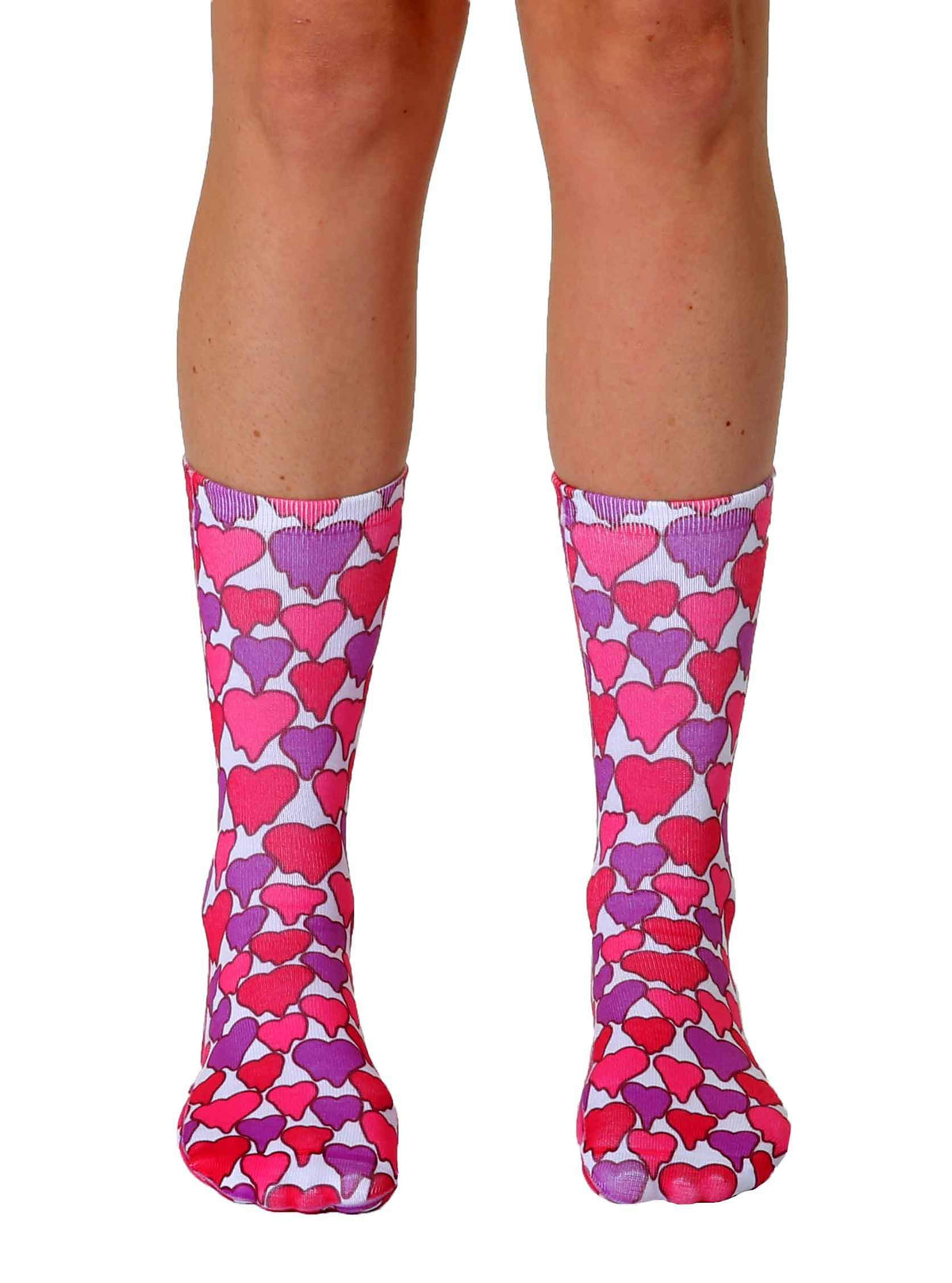 Melting Hearts Socks - Unisex Crew Sock Pink