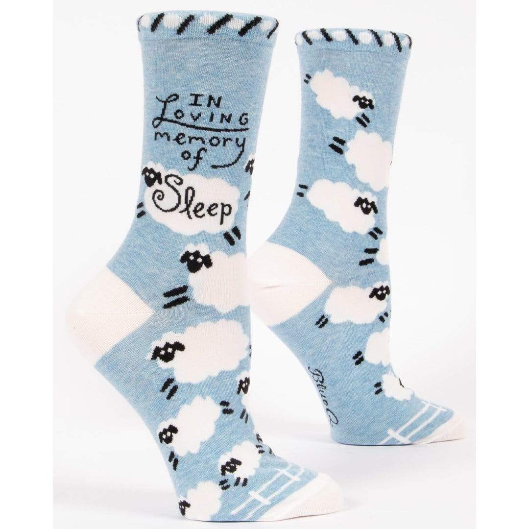 Loving Memory of Sleep Women's Crew Socks Blue