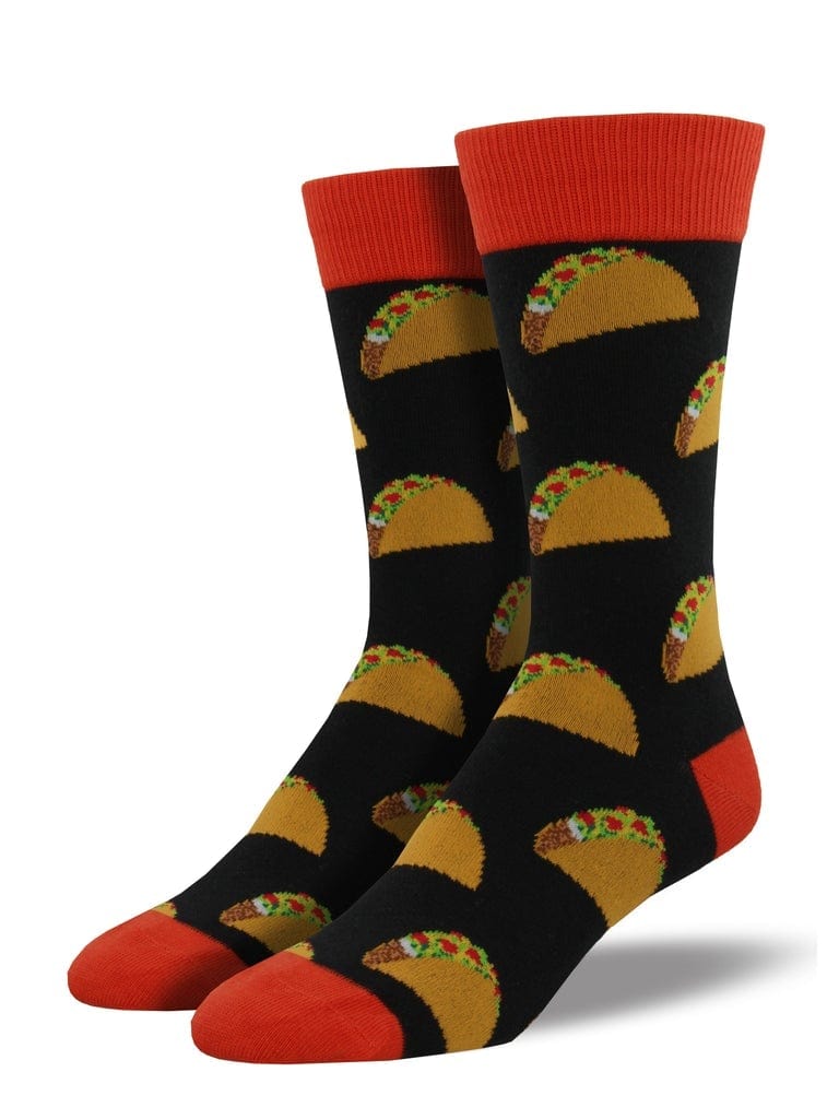 Taco Men’s King Crew Socks Black / King Shoe Size 12-15