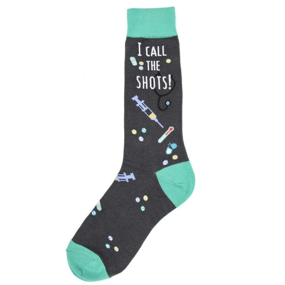 I Call The Shots Men's Crew Socks Grey