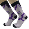 "Forget Me Not" Alzheimer's Awareness Socks Unisex Crew Sock Grey / Men's