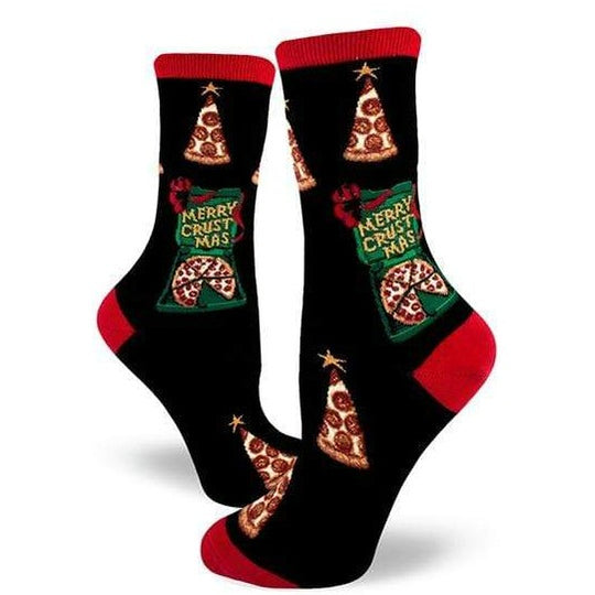 Merry Crustmas Women's Crew Socks Black
