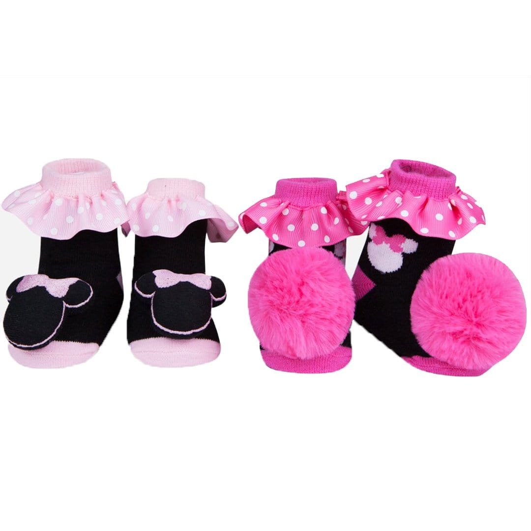 Minnie Mouse Ruffle Socks Baby Rattle Sock Black