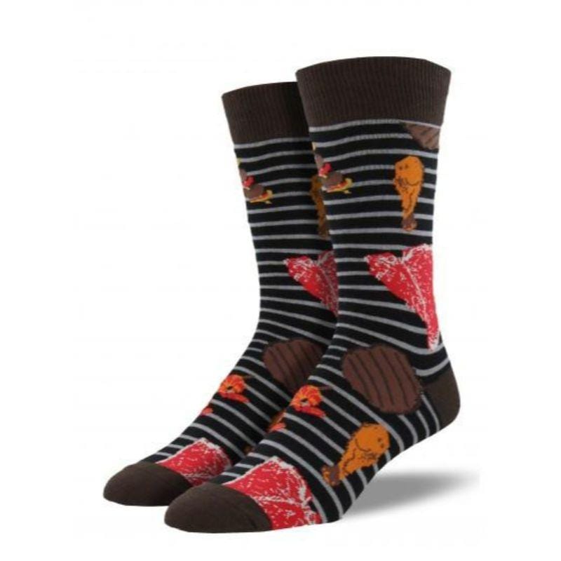 Grillin 'N Chillin Socks Men’s Crew Sock black