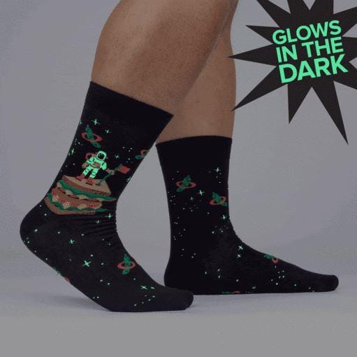 The Moon Club Men's Crew Socks Black