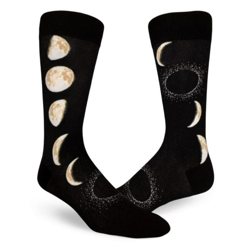 Moon Phases Men's Crew Socks Black