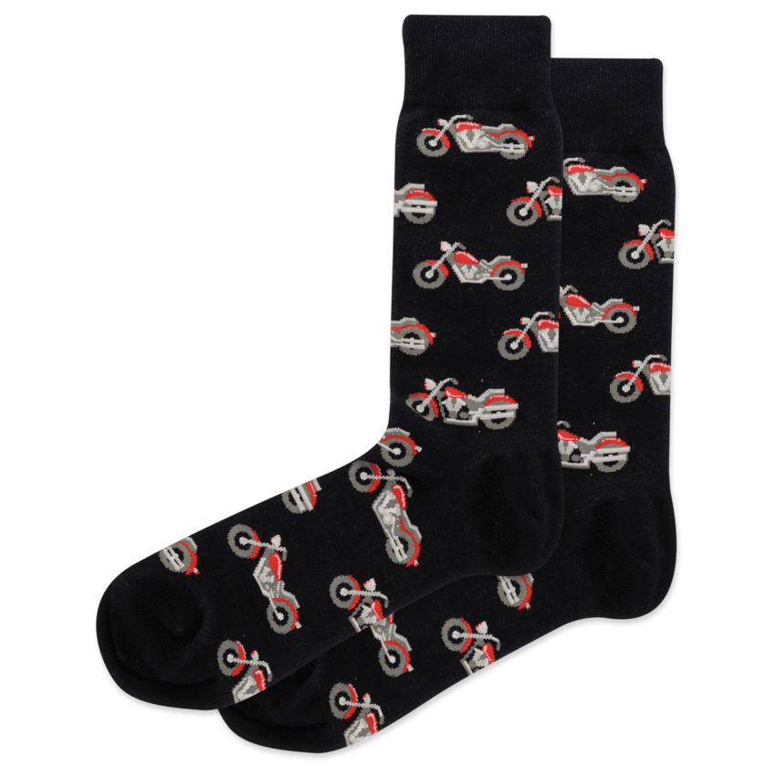 Motorcycle Socks Men's Crew Sock Black