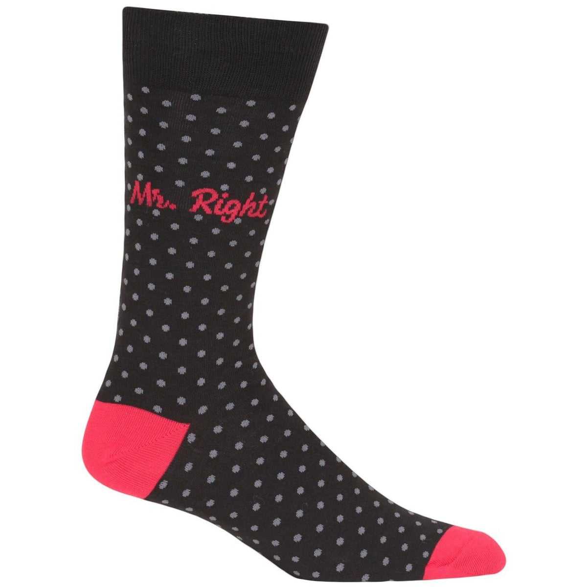 Mr. Right Men&#39;s Crew Socks Black and Red