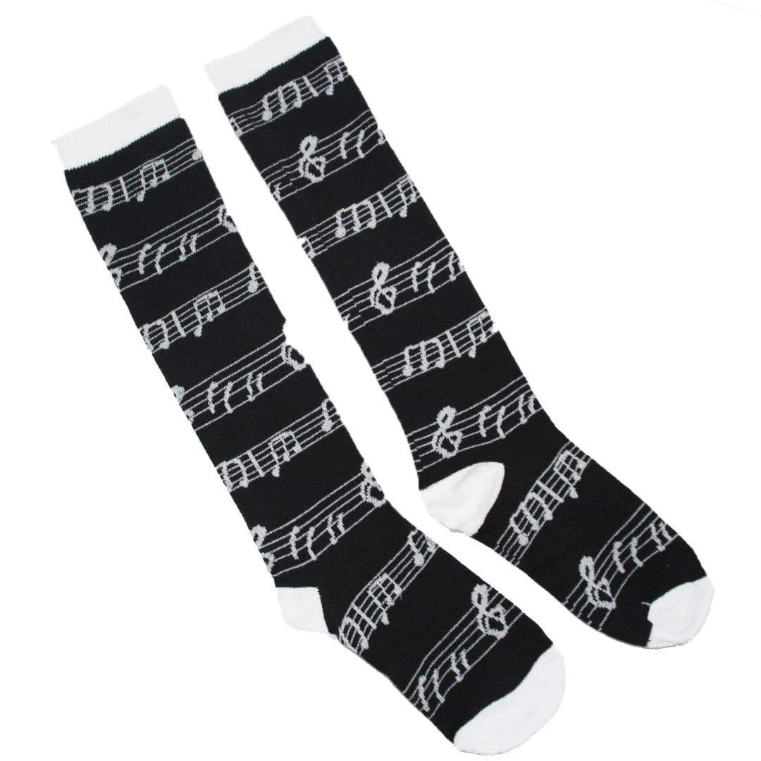 Musical Score Socks Women&#39;s Knee High Sock Black