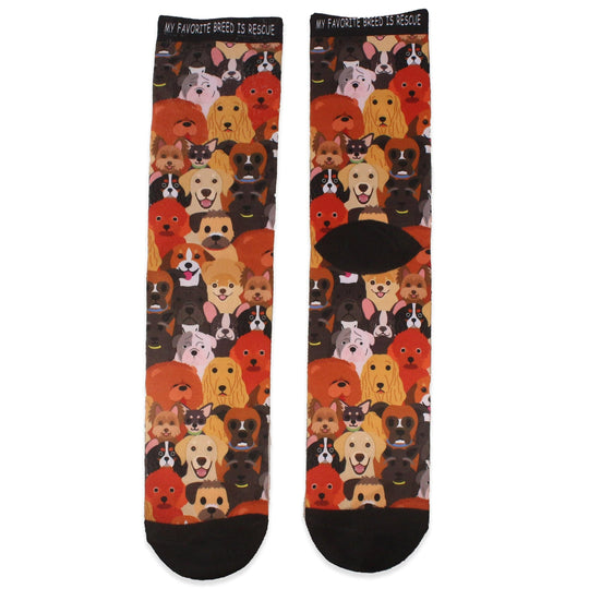 Dog Rescue My Favorite Breed is Rescue Crew Sock Multi