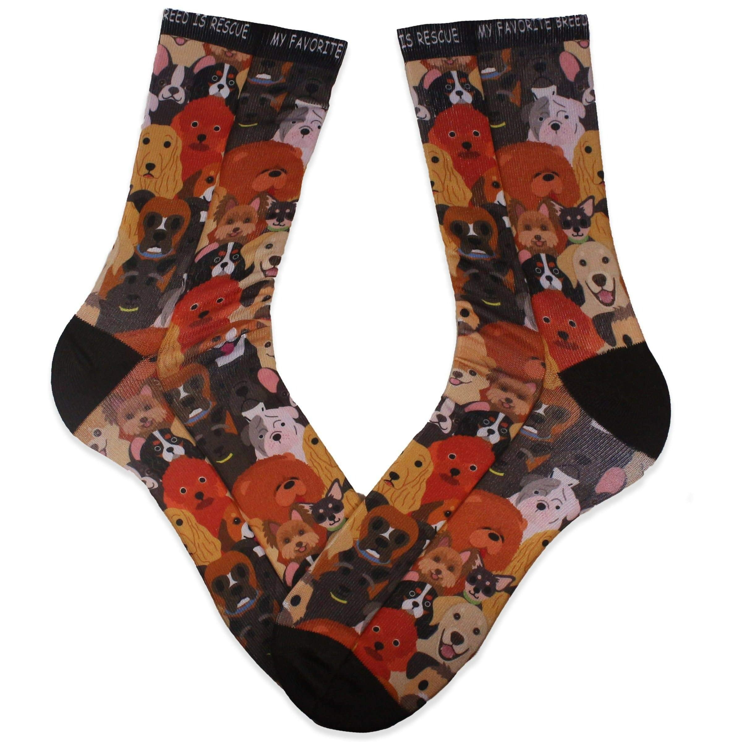 Dog Rescue My Favorite Breed is Rescue Crew Sock Multi