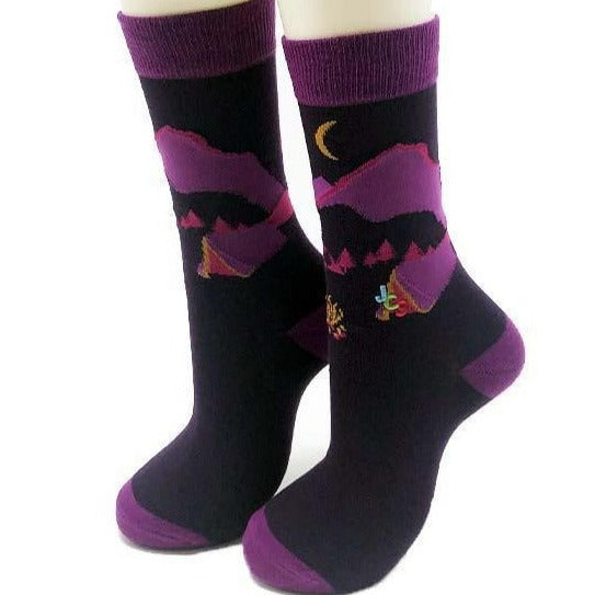 Camp Fire Crew Socks Purple / Women's