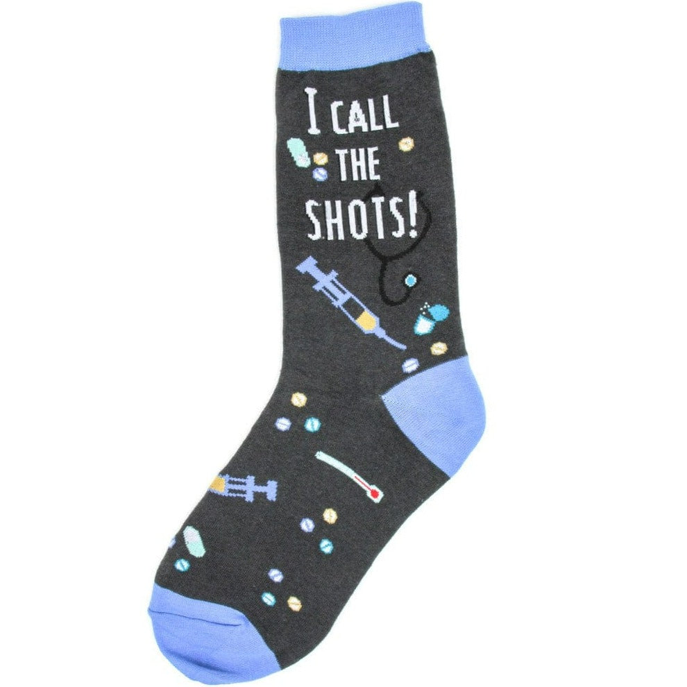 I Call The Shots Women's Crew Socks Grey