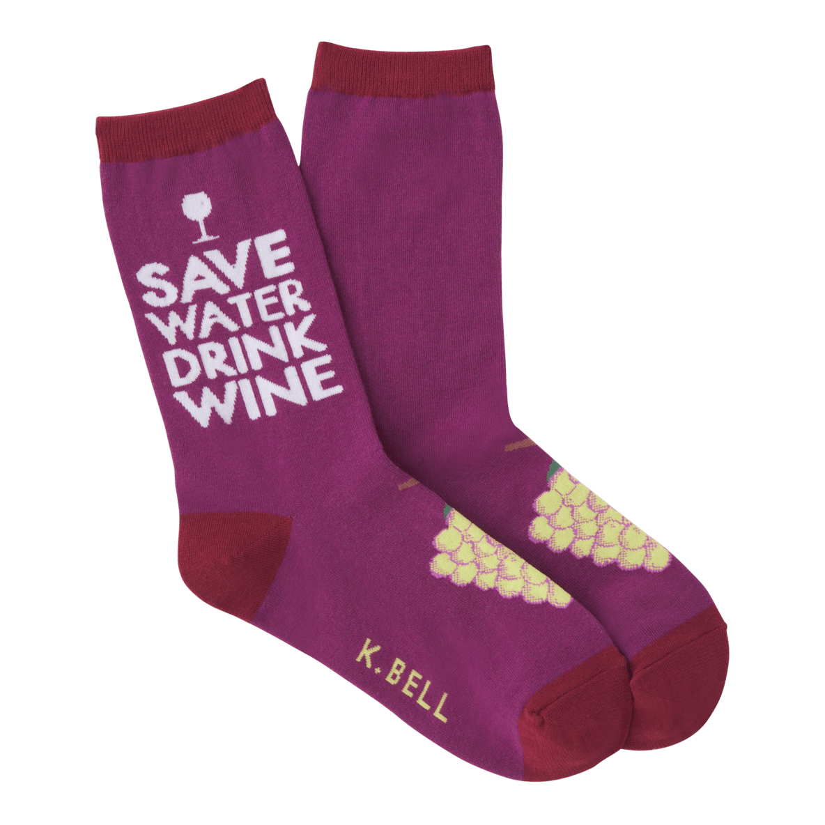 Drink Wine Women's Crew Sock Purple