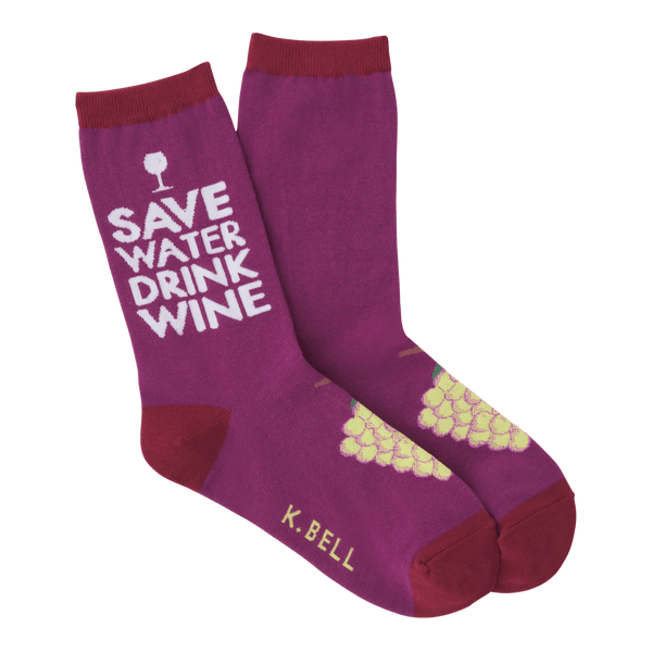 Drink Wine Socks Crew Socks for Women John's Crazy Socks