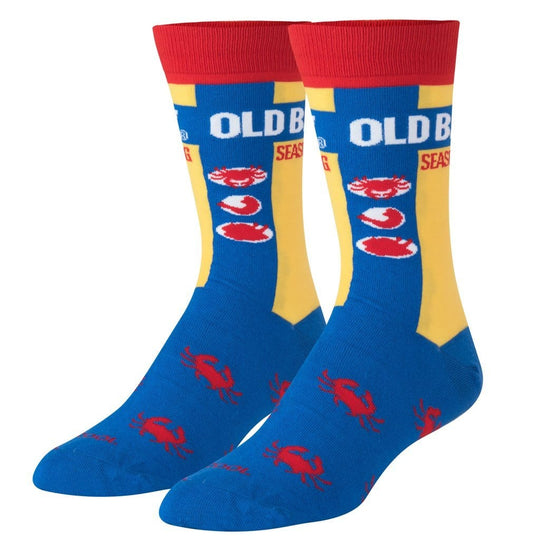 Old Bay Men's Crew Socks Blue and Yellow