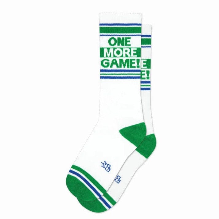 One More Game! Unisex Crew Socks White