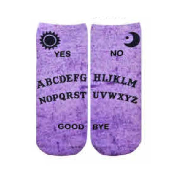 Ouija Board Ankle Socks Purple