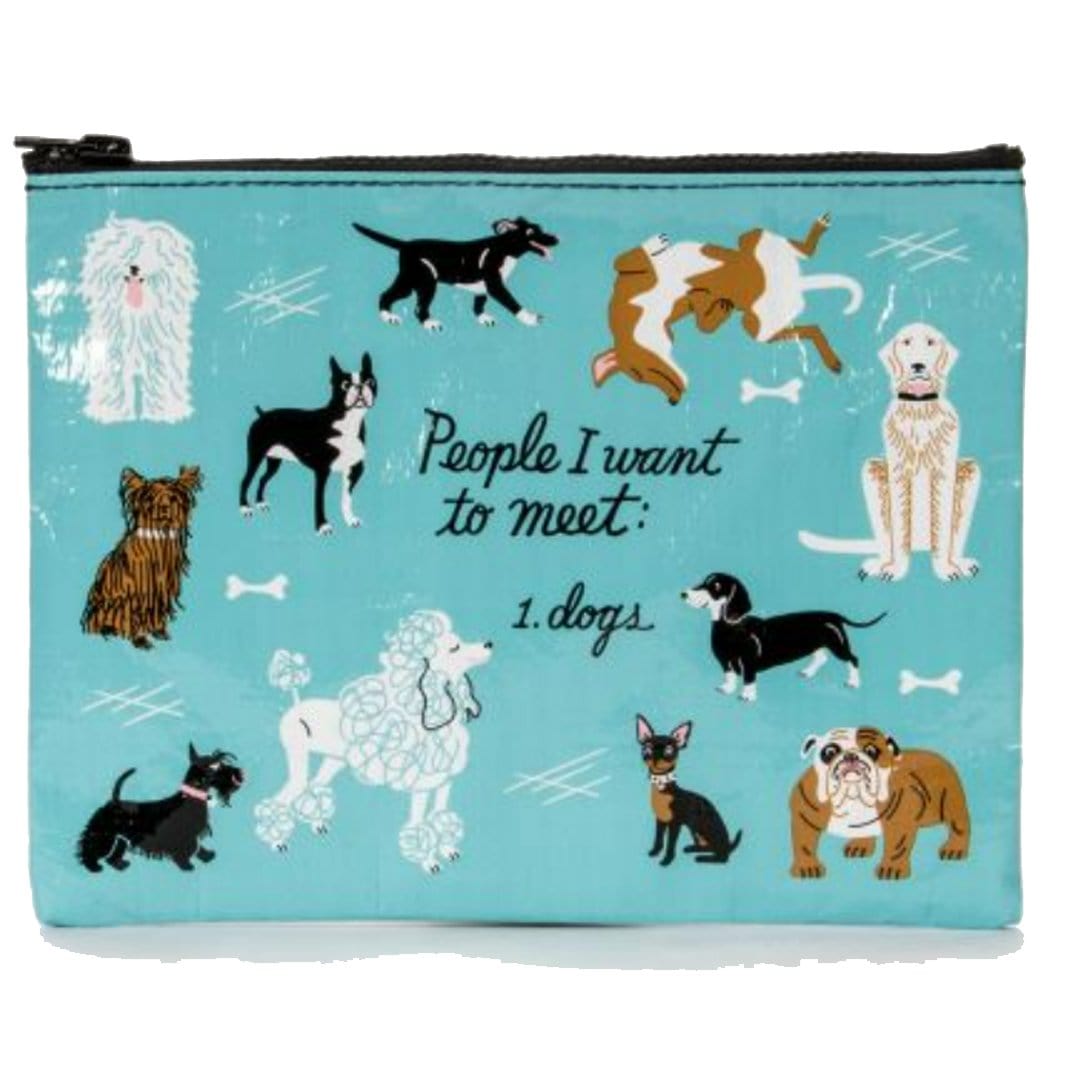 People To Meet Dogs Zipper Pouch Grey