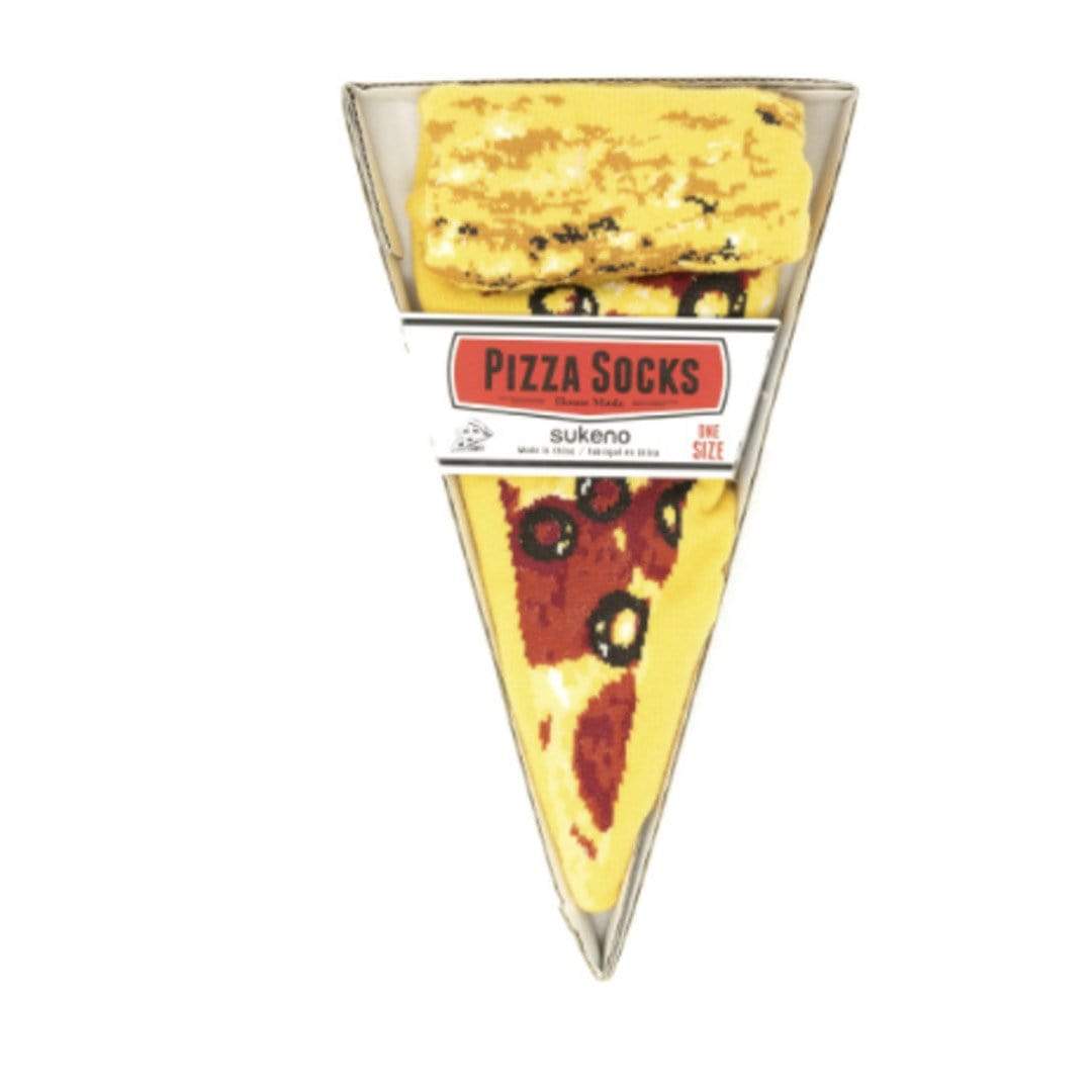 Pizza Socks Unisex Crew Sock Yellow Pepperoni