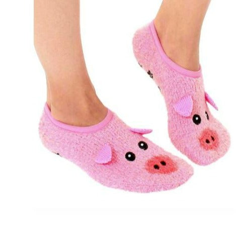 Fuzzy Pig Slippers Pink