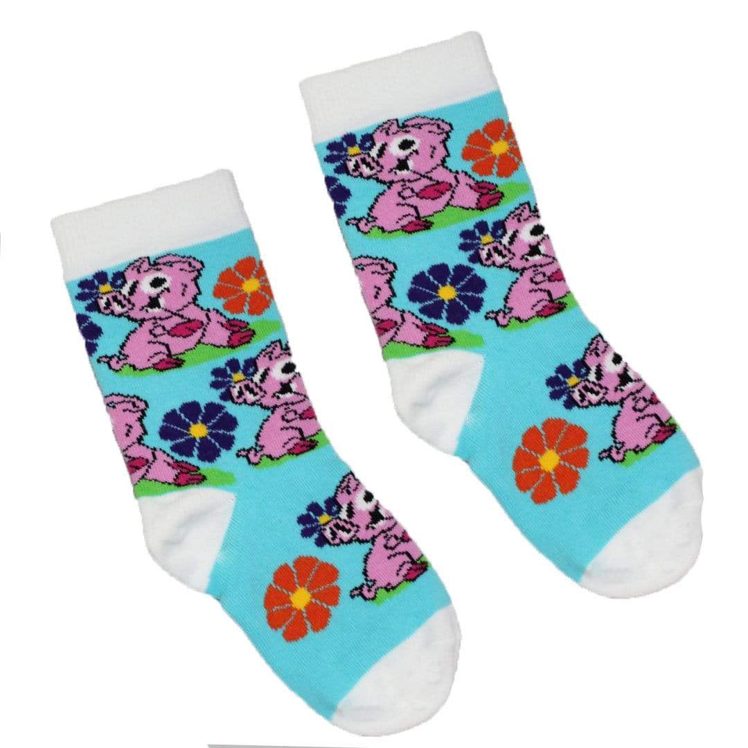 Pig Socks - Junior Crew Socks Teal
