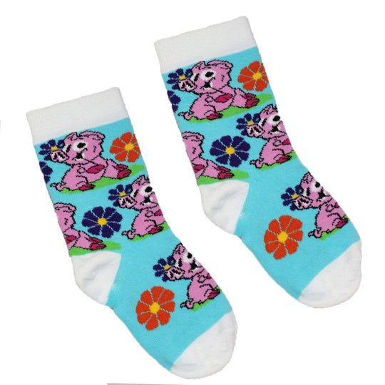 Pig Socks - Junior Crew Socks Teal