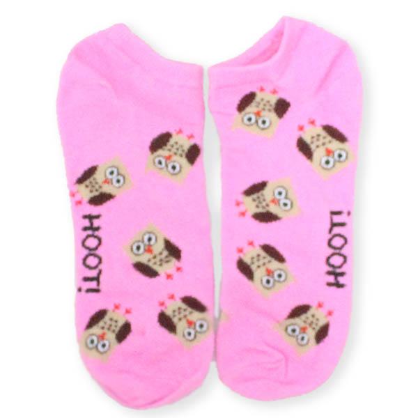 Owls Low Cut Socks Women's No Show Sock Pink