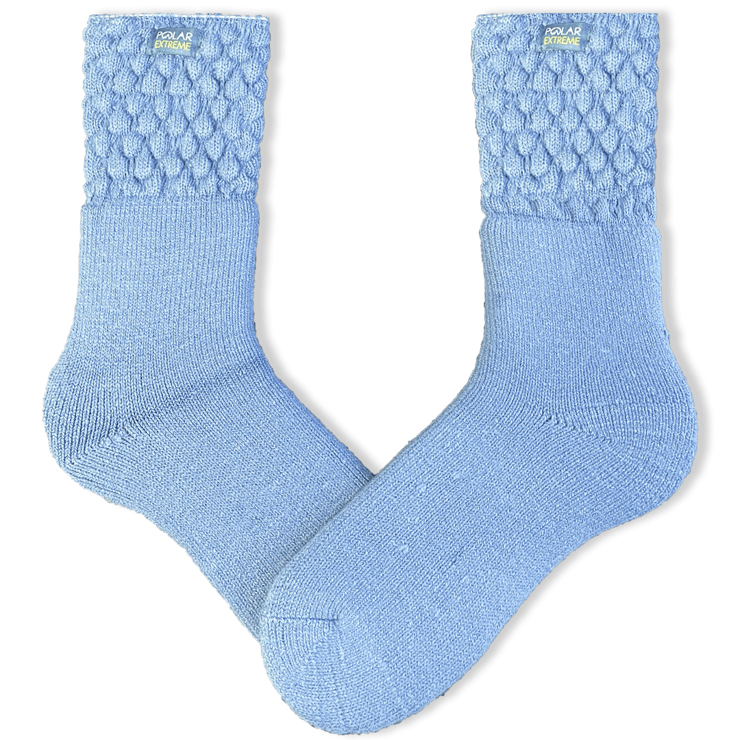 Blue Women&#39;s Thermal Socks with Textured Top Blue