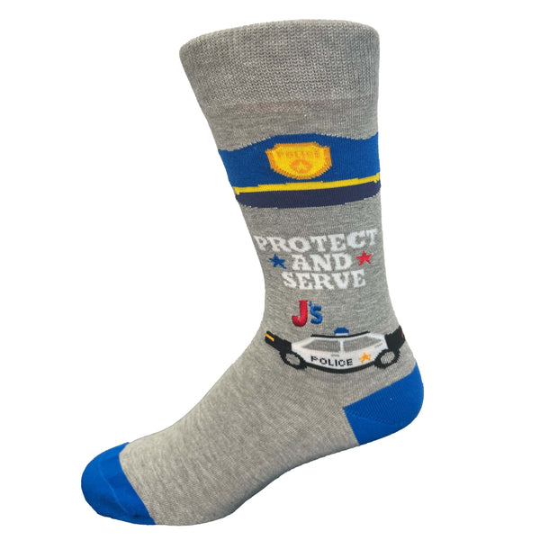 Police Tribute Men's Crew Socks Grey