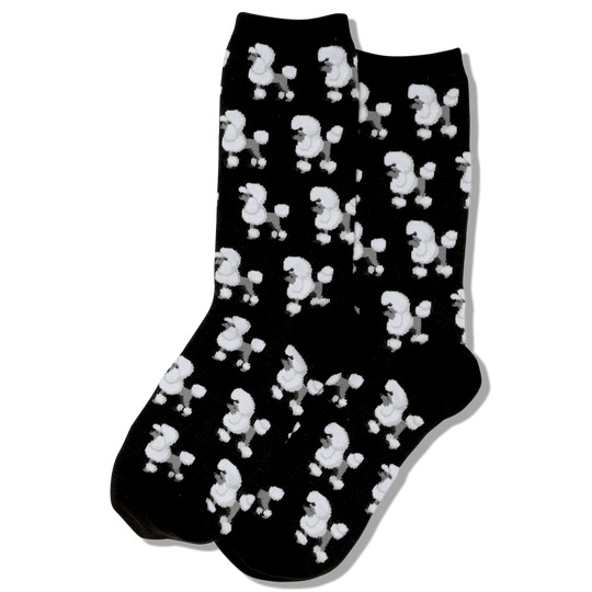 Poodles Women's Crew Sock Black