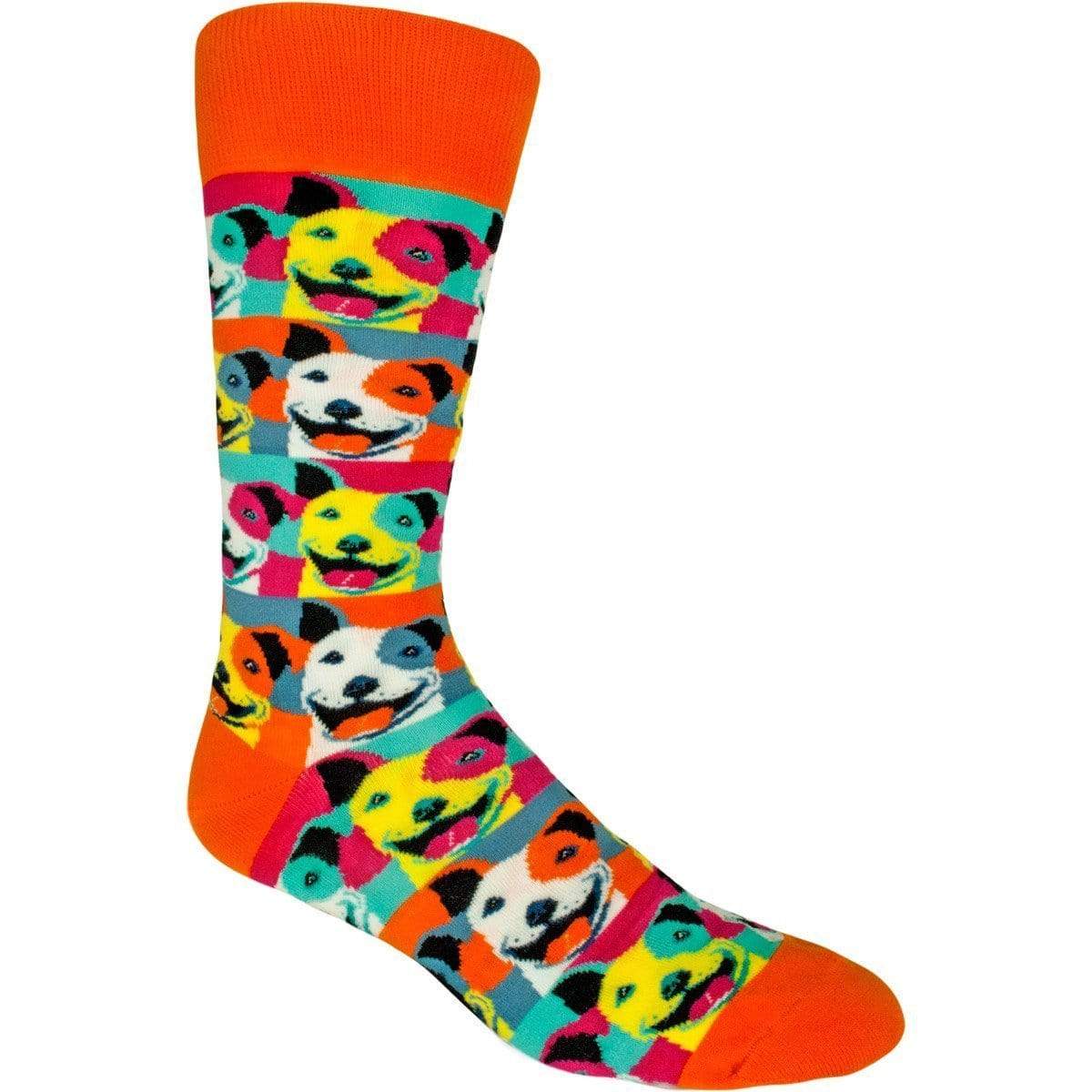 Pop Art Pit Bull Socks Men’s Crew Sock rainbow