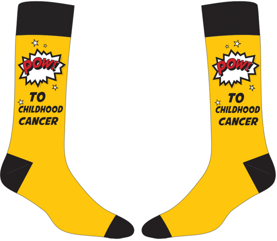 American Cancer Society POW To Cancer Children&#39;s Crew Sock Gold