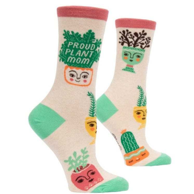 Proud Plant Mom Crew Socks Ivory