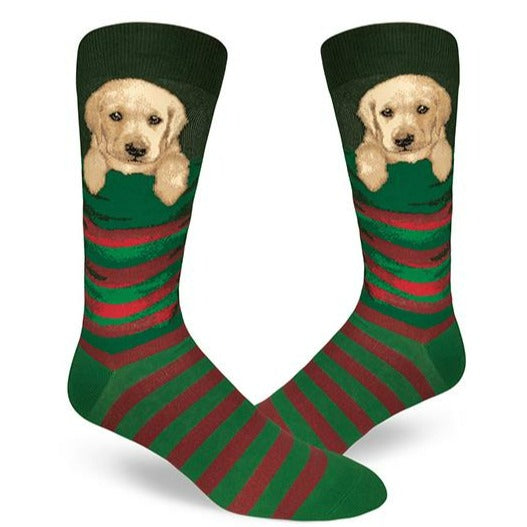 Stocking Pupper Men's Crew Socks Green / Red