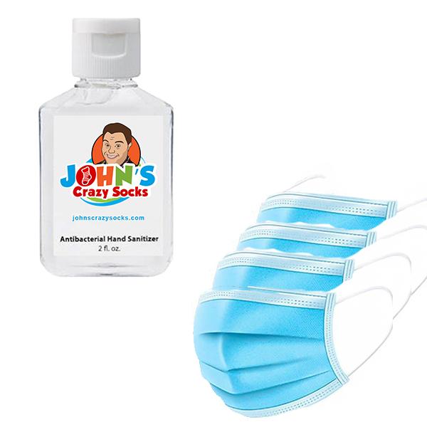 Quarantine Pack Masks &amp; Hand Sanitizer Blue